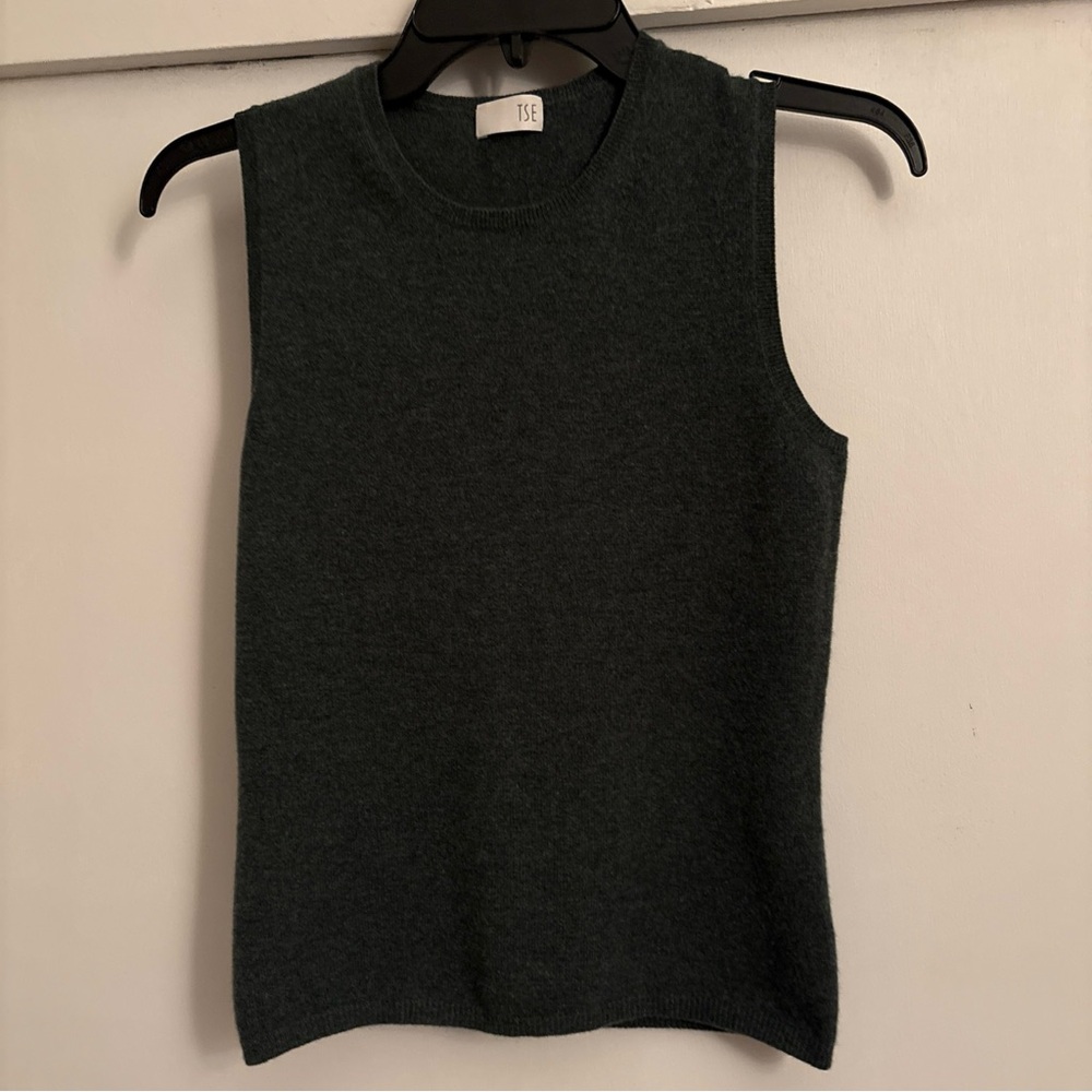 TSE Women's cashmere Sage green Sleeveless sweater